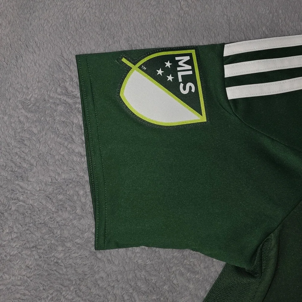 Adidas Portland Timbers MLS Soccer Jersey Green Alaska Airlines Youth XL 15-16Y